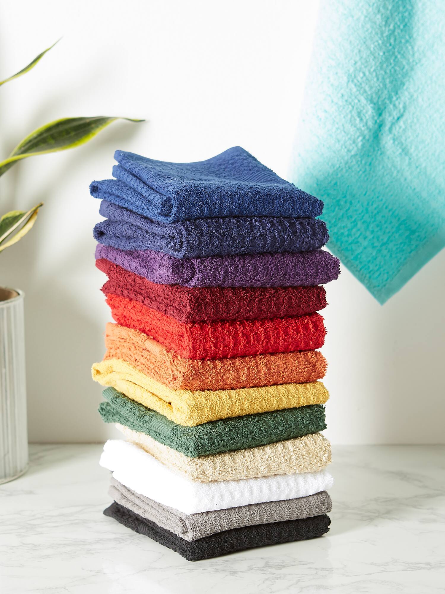 DII® Solid Mustard Waffle Terry Dishtowel (Set of 4)